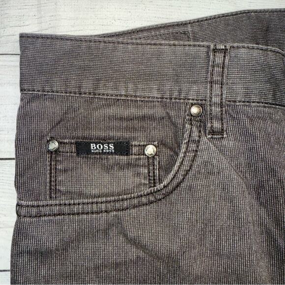 BOSS Hugo Boss Men's Finest Cotton Flannel Casual Pants Brown Size 34 x 32.5 - Picture 4 of 9